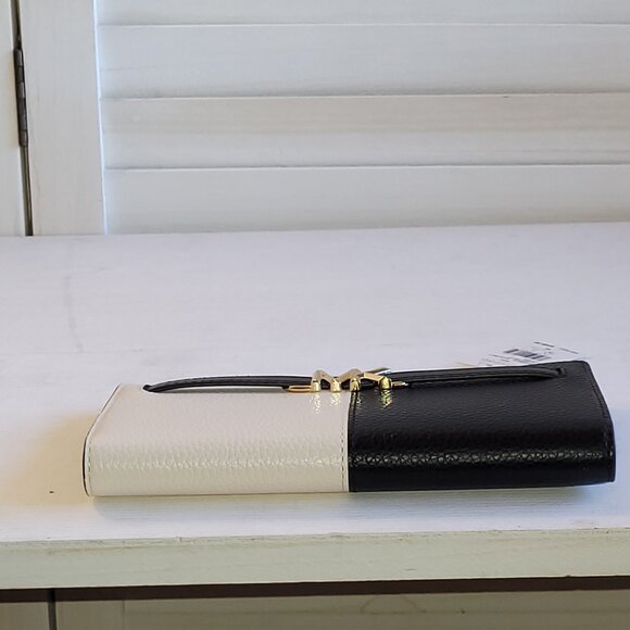 $108 NWT Michael Kors Large Black/White Leather Wallet - Picture 3 of 6